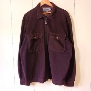 Brown Fleece Work Overshirt